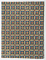 Sheet with overall geometric pattern with rosettes, Anonymous , Italian, late 18th-mid 19th century, Relief print (wood or metal)