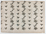 Sheet with overall dot and floral pattern, Anonymous , Italian, late 18th-mid 19th century, Relief print (wood or metal)