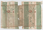 Sheet with two borders with stripes and a floral pattern, Anonymous , Italian, late 18th-mid 19th century, Relief print (wood or metal)