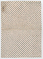 Sheet with an overall dot pattern, Anonymous , Italian, late 18th-mid 19th century, Relief print (wood or metal)