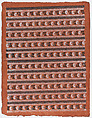 Sheet with ten borders with floral patterns on orange background, Anonymous , Italian, late 18th-mid 19th century, Relief print (wood or metal)
