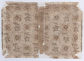 Book cover with floral and dot pattern, Anonymous , 19th century, Relief print (wood or metal)