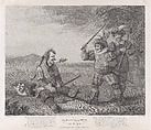 Fluellen Making Pistol Eat the Leek (Shakespeare, Henry V, Act 5, Scene 1), Robert Mitchell Meadows  British, Stipple engraving and etching
