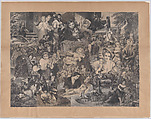 Collage of printed elements centered on Women, Children, Family and Rural Life, Illman Brothers American, Steel engravings, trimmed and collaged