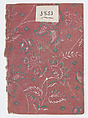 Red book cover with floral and vine pattern, Anonymous , 19th century, Relief print (wood or metal)