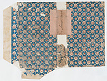 Book cover with overall floral and dot pattern, Anonymous , 19th century, Relief print (wood or metal)