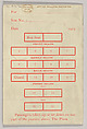 Fare and Time Table for the Vigilant Road Coach - New York and Fort Washington, Monday May 29-July 1, 1905, Brewster & Co. (American, New York), Red ink