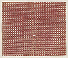 Book cover with overall red geometric pattern, Anonymous , 19th century, Relief print (wood or metal)