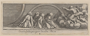 Plate 3: God Addressing Noah and his Sons, from Genesis Chapter 3, after a lost fresco in the basamento of Bay 13 of the Vatican Loggia, Pietro Santi Bartoli  Italian, Etching