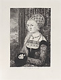 Portrait of a Woman, after Bernhard Strigel, from "Etchings of Pictures in the Metropolitan Museum New York", Jules-Ferdinand Jacquemart French, Etching; fourth state of four (Gonse)