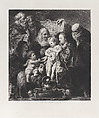 The Holy Family, after Jacob Jordaens, from "Etchings of Pictures in the Metropolitan Museum New York", Jules-Ferdinand Jacquemart French, Etching; third state of five (Gonse)