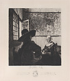 Officer and Laughing Girl, after Vermeer, Jules-Ferdinand Jacquemart French, Etching, sixth state of six (Gonse)