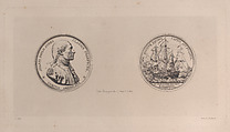 Portrait of John Paul Jones, after medal by Dupré, Jules-Ferdinand Jacquemart  French, Etching