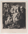 The Holy Family, after Jacob Jordaens, Jules-Ferdinand Jacquemart French, Etching on chine collé