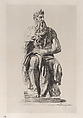 Moses, after Michelangelo, Jules-Ferdinand Jacquemart (French, Paris 1837–1880 Paris), Etching, third state of five (Gonse)