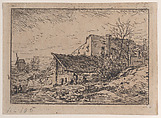 Landscape with Hovels, Charles Jacque French, Etching