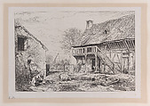 Landscape of a Peasant's Yard, Charles Jacque French, Etching