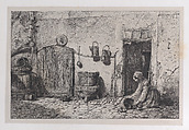 Scrubbing Woman, Charles Jacque French, Etching