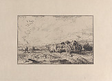 Landscape with a Cart Pulled by Oxen, Charles Jacque French, Etching