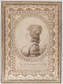 Profile portrait of a woman, Joseph Jean Bernard  French, Pen and brown ink, brush and brown wash, touches of blue wash, over black chalk