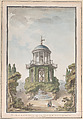 Design for the Temple of Apollo in the Gardens of the Chateau d'Enghien, Belgium, Charles de Wailly French, Pen and ink, partially over charcoal underdrawing, watercolor