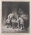Drinkers, Charles Jacque French, Dry Point, second state of two (Guiffrey)