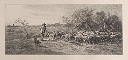 Arrival in the Field, Charles Jacque French, Etching
