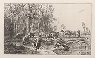 Winter, Charles Jacque French, Etching