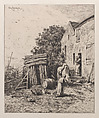 A Rustic Dwelling, Charles Jacque French, Etching