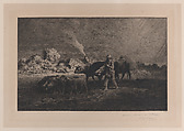 The Storm, Charles Jacque French, Engraving