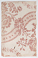 Sheet with overall red floral pattern, Anonymous , 19th century, Relief print (wood or metal)