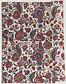 Paste paper with overall pattern of red, blue, and yellow flowers, Anonymous , Italian, 19th century, Relief print (wood or metal)