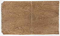 Brown paste paper book cover, Anonymous , 19th century, Relief print (wood or metal)