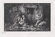 Gate to the Farm, Charles Jacque French, Etching