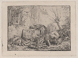 Farmyard, Charles Jacque French, Etching