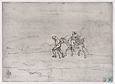 Flight into Egypt, Charles Jacque French, Drypoint, before first state