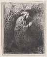 Praying Monk, Charles Jacque  French, Drypoint