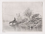 Landscape with Horses, Charles Jacque French, Drypoint