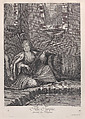Fille Turque, jouant du Tehegour, plate 51 from "Recueil de cent estampes représentent differentes nations du Levant", Jean Baptiste Vanmour French, Etching and engraving