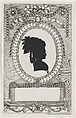 Silhouette of Gräfin Lodroni, Wilhelm Ackermann  German, Cut paper pasted on etched frames