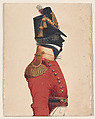 Half-length silhouette of a young officer of the 103rd regiment, John Buncombe  British, Watercolor, gouache (bodycolor), and pen and ink