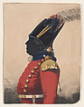 Half-length silhouette of an officer with a feathered hat, John Buncombe  British, Watercolor, gouache (bodycolor), and pen and ink