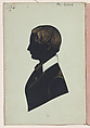 Double sided silhouette portraits of Mr. Sims and a young woman, Edgar Adolphe British, born France, Cut paper with gold highlights on pale green card