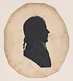 Silhouette of an unknown man, in profile to the right, William Bache American, born England, Pen and ink