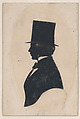 Silhouette of an unknown young man in a top hat, G. Bonner British, Cut paper