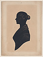 Silhouette of an unknown young lady, Peter Skeolan  British, Cut paper with gold highlights
