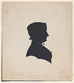 Silhouette of Belinda Brewer, Brewer, Maine, mother of the artist, Galen Jerome Brewer American, Hollow cut paper