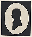 Silhouette of an unknown man, Moses Chapman  American, Hollow cut paper with pen and ink additions