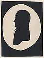 Silhouette of an unknown man, Moses Chapman  American, Hollow cut paper with pen and ink additions