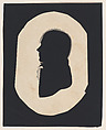 Silhouette of an unknown man, Moses Chapman  American, Hollow cut paper with pen and ink additions